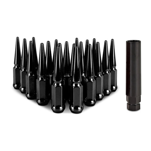 Mishimoto Steel Spiked Lug Nuts M12x1.5 20pc Set - Black - MMLG-SP1215-20BK