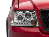 Raxiom 04-08 Ford F-150 Dual LED Halo Projector Headlights- Chrome Housing (Clear Lens) - T542850