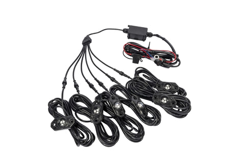 KC HiLiTES C-Series RGB LED Rock Light Kit (Incl. Wiring) - Set of 6 - 339