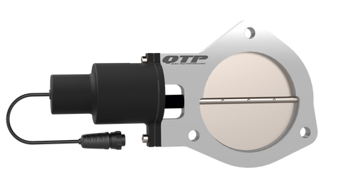 QTP 4in Bolt-On QTEC Electric Cutout Valve w/Flange - Single - QTEC40F