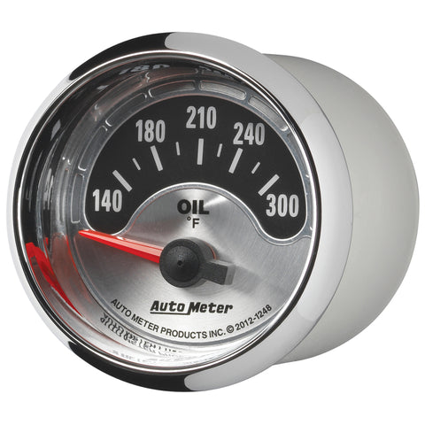 Autometer American Muscle 2-1/16in Short Sweep Electric 140-300 Deg F Oil Temp Gauge - 1248