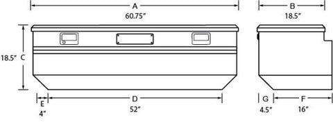 Tradesman Aluminum Flush Mount Truck Tool Box (60in.) - Brite - 9460T