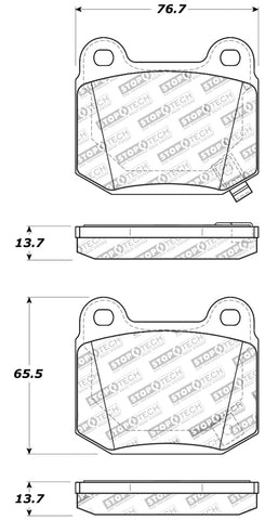 StopTech Performance ST-22 2-Piston Rear Caliper Brake Pads - 309.09610