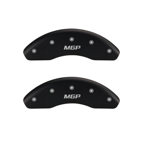 MGP 4 Caliper Covers Engraved Front Charger Engraved Rear RT Black finish silver ch - 12162SCHRBK