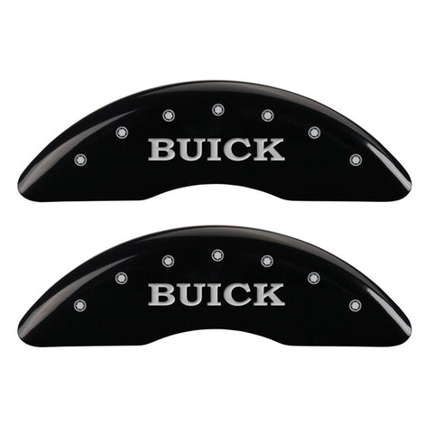 MGP 4 Caliper Covers Engraved Front Buick Rear Black Finish Silver Char 2016 Buick Regal - 49012SBSHBK