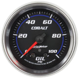 Autometer Cobalt Oil Pressure Gauge 2 5/8in 100PSI Stepper Motor w/ Peak and Warn - 7953