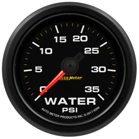 Autometer Extreme Environment 2-1/16in 35PSI Water Pressure Gauge w/ Warning - 9266