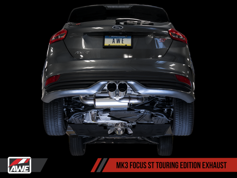 AWE Tuning Ford Focus ST Touring Edition Cat-back Exhaust - Non-Resonated - Chrome Silver Tips - 3015-32092