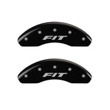 MGP Front set 2 Caliper Covers Engraved Front FIT Black finish silver ch - 20208FFITBK