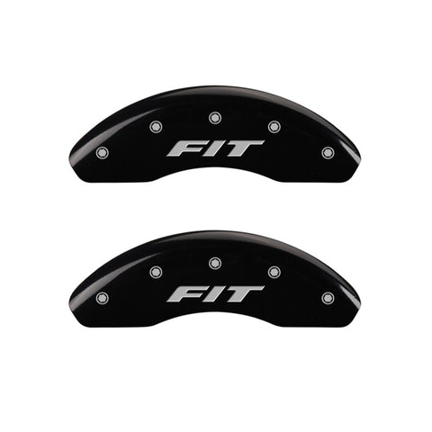 MGP Front set 2 Caliper Covers Engraved Front FIT Black finish silver ch - 20208FFITBK