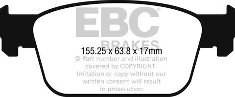 EBC 2017+ Audi A4 2.0L Turbo (B9) Redstuff Front Brake Pads - DP32273C