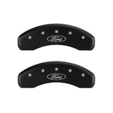 MGP 4 Caliper Covers Engraved Front & Rear Oval logo/Ford Red finish silver ch - 10240SFRDRD