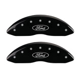 MGP Front set 2 Caliper Covers Engraved Front Oval logo/Ford Black finish silver ch - 10232FFRDBK