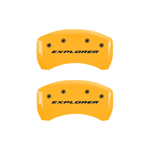 MGP 4 Caliper Covers Engraved Front & Rear Explorer Yellow finish black ch - 10229SXPLYL