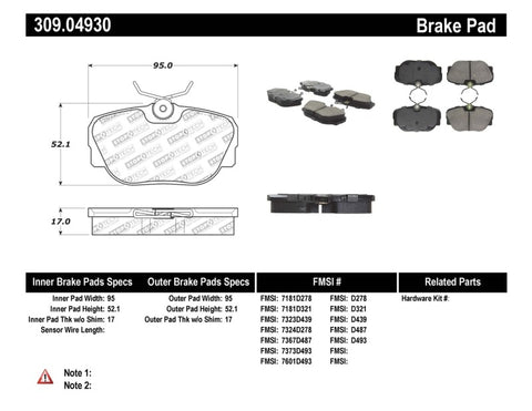 StopTech Performance Brake Pads - 309.04930