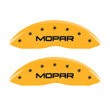 MGP 4 Caliper Covers Engraved Front & Rear Mopar Yellow Finish Black Char 2007 Dodge Charger - 12005SMOPYL