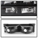 Xtune Chevy Suburban 94-98 Headlights w/ Corner & Parking Lights 8pcs Black HD-JH-CCK88-AM-BK-SET - 5072221