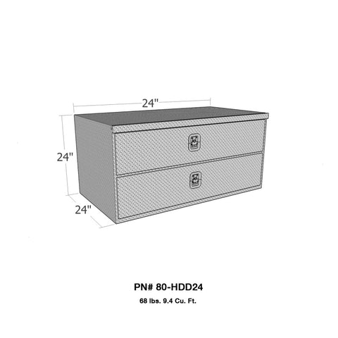 Westin/Brute HD Under Body 24in x 24in w/Top & Bottom Drawers - Aluminum - 80-HDD24