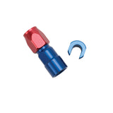 Russell Performance 5/16in SAE Quick Disc Female to -6 Hose Red/Blue Straight Degree Hose End - 611250