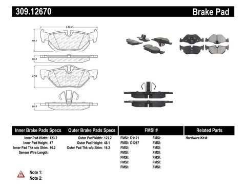 StopTech Performance Brake Pads - 309.12670