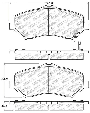 StopTech Street Select Brake Pads - Rear - 305.12730