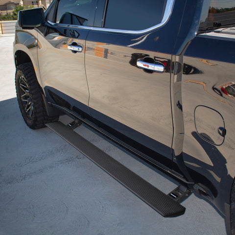 Go Rhino 19-23 Chev Silverado 1500 & 20-23 25/3500HD CC 4dr E-BOARD E1 Running Board Kit - Tex. Blk - 20404887PC