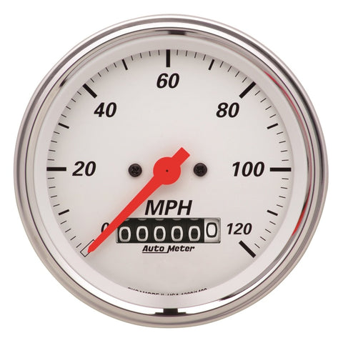 Autometer Arctic White 3-3/8in Electric Speedometer with Wheel Odometer/ 2-1/16in Oil Pressure - 1340