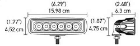 Hella Value Fit Mini 6in LED Light Bar - Flood Beam Pedestal - 357203001