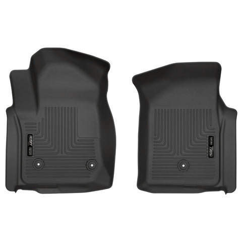 Husky Liners 19-20 Chevy Silverado WeatherBeater Black Floor Liners - Front - 13201