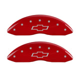 MGP Front set 2 Caliper Covers Engraved Front Bowtie Red finish silver ch - 14238FBOWRD