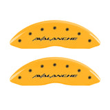 MGP 4 Caliper Covers Engraved Front & Rear Avalanche Yellow finish black ch - 14004SAVLYL