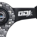 NRG Reinforced Steering Wheel (350mm / 3in. Deep) Odi Bakchis Signature Solid Spokes Alcantara - RST-036MB-ODI