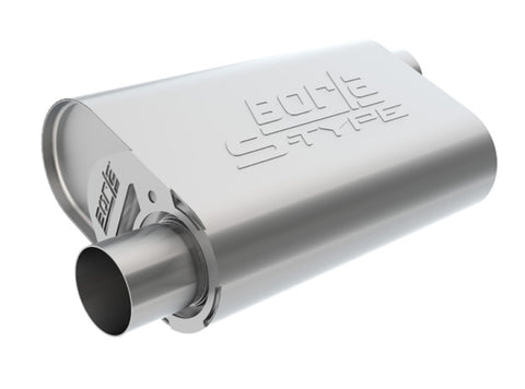 Borla CrateMuffler Mopar BB 383/413/426/440 S-Type 2.5in Offset/Offset 14inx4.35inx9in Oval Muffler - 400942