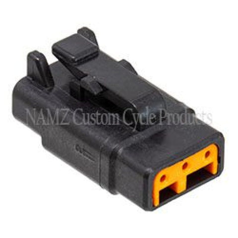 NAMZ Deutsch DTM 3-Position Plug w/3 Stamped Terminals & Wedgelock - Black (HD 74113-98BK) - MDP-3B