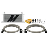 Mishimoto Universal Thermostatic Oil Cooler Kit 16-Row Silver - MMOC-U16TSL