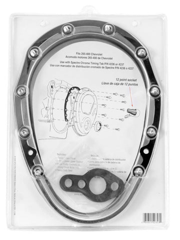 Spectre SB Chevrolet Timing Cover (Incl. Pre-Installed Seal/Gaskets/Bolts) - Chrome - 42353