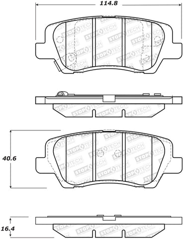 StopTech Street Brake Pads - Front - 308.16590