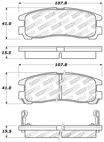 StopTech Performance 4/89-99 Mitsubishi Eclipse GST Rear Brake Pads - 309.03830