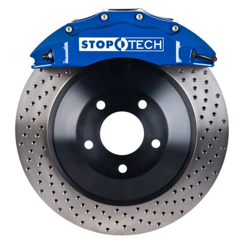 StopTech Chrysler 300C Front Touring 1-Piece BBK w/ Blue ST-60 Calipers Slotted Rotor - 82.243.6100.22