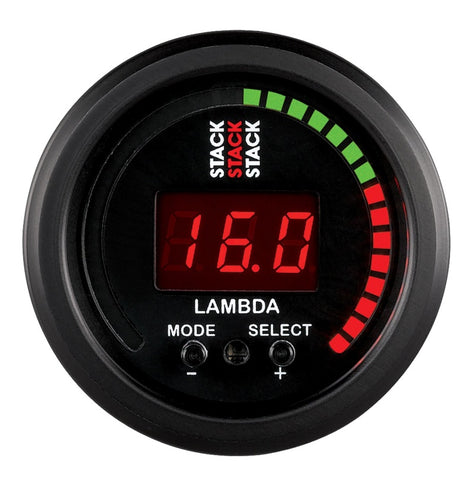 Autometer Stack Instruments 52mm Wideband Air-Fuel Ratio (LAMBDA) Gauge - Black - ST3403