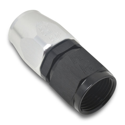 Russell Performance -4 AN Black/Silver Straight Full Flow Hose End - 610013