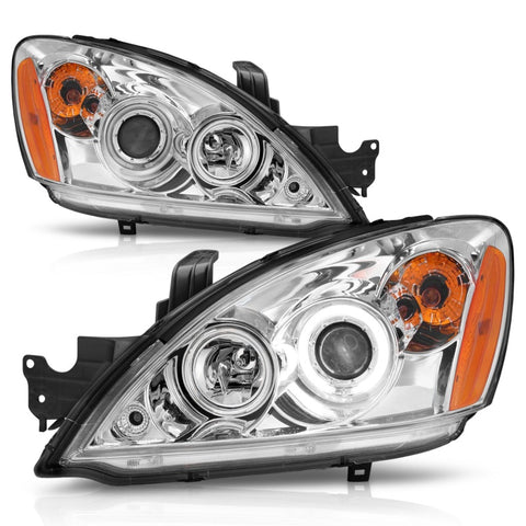 ANZO 2004-2007 Mitsubishi Lancer Projector Headlights w/ Halo Chrome (CCFL) - 121103