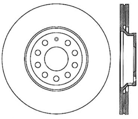 StopTech Power Slot 09 VW CC (Passat CC) / 06-09 Passat (ex Syncro) Left Rear CRYO-STOP Slotted Rot - 126.33113CSL