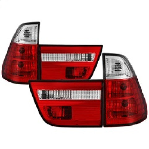 Spyder BMW E53 X5 00-06 4PCS Euro Style Tail Lights- Red Clear ALT-YD-BE5300-RC - 5000835