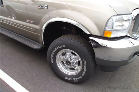 Putco 99-07 Ford SuperDuty Pickup - Full Stainless Steel Fender Trim - 97216