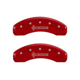 MGP 4 Caliper Covers Engraved Front & Rear Lincoln Red finish silver ch - 36012SLCNRD