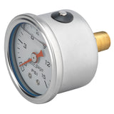 Autometer AutoGage 1.5in Liquid Filled Mechanical 0-15 PSI Fuel Pressure Gauge - White - 2175