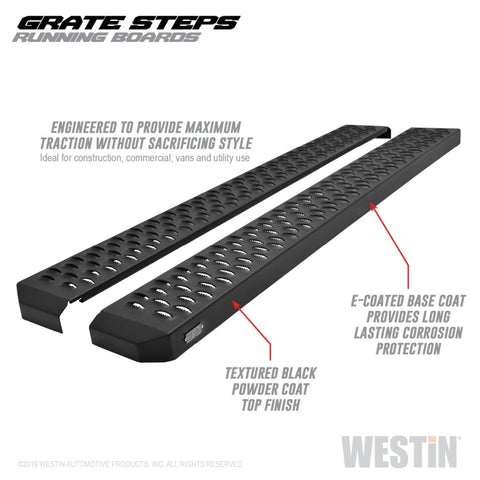 Westin Grate Steps Running Boards 54 in - Textured Black - 27-74705