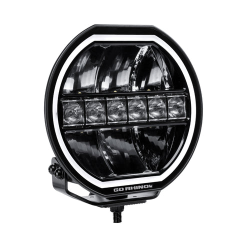 Go Rhino Xplor Blackout Series Maxline LED Hi/Low Beam w/Multi DRL (Surface Mount) 9in. - Blk - 751440911CRS