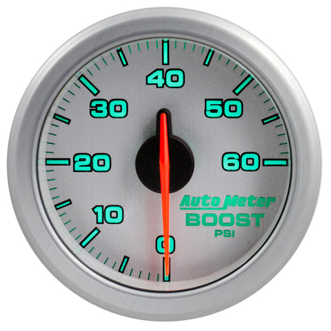 Autometer Airdrive 2-1/6in Boost Gauge 0-60 PSI - Silver - 9160-UL